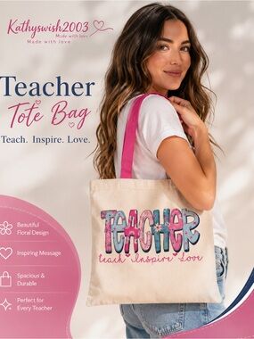Teacher Bag with Teach, Inspire, Love